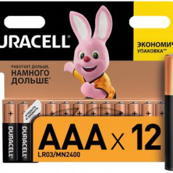Элемент питания, алкалиновый, LR03/286 BL12 Duracell.327073/427225